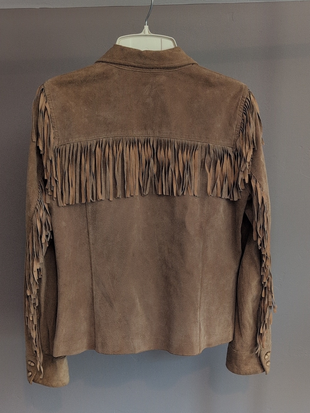 Vintage Ralph Lauren Tan Suede Fringe Leather Jacket - Picture 3 of 13